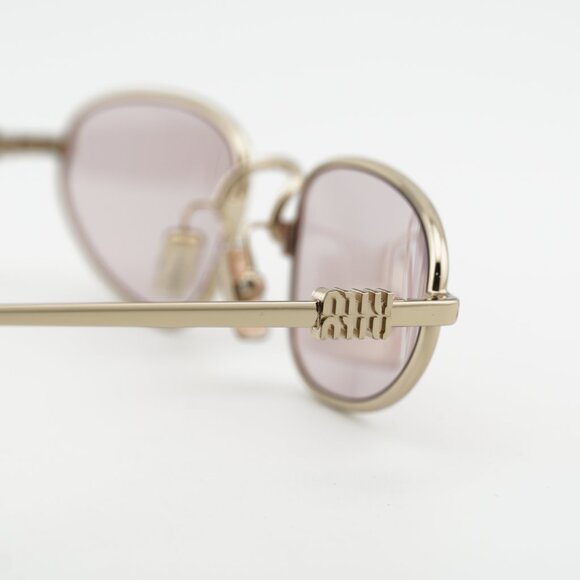 Miu Miu MUA52S ZVN4I0 Sunglasses Gold Cat Eye Frame, Pink Lenses main image 5